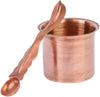 Hindu Panch patra Pooja Lota and Spoon (Achman) Set Panchpatra - Handmade Pure Copper Cup