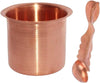 Hindu Panch patra Pooja Lota and Spoon (Achman) Set Panchpatra - Handmade Pure Copper Cup