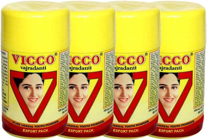 Vicco Vajradanti Pure Herbal Toothpowder - Pack of 4 (100g Each)