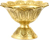 Brass Lotus Akand Diya – Traditional Indian Golden Oil Lamp for Diwali Pooja & Home Temple Decoration, Handmade Engraved Virgin Brass Metal for Thanksgiving & Festivals – 3.25 Inch (Pack of 1)