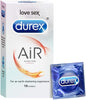 Durex Air Condoms for Men, Ultra Thin for HIGH Sensitivity, 10 Lubricated and Straight Walled Condoms - 10 Count