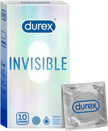 Durex Invisible Super Ultra Thin Condoms for Men - 10 Count PACK OF 1