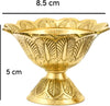 Brass Lotus Akand Diya – Traditional Indian Golden Oil Lamp for Diwali Pooja & Home Temple Decoration, Handmade Engraved Virgin Brass Metal for Thanksgiving & Festivals – 3.25 Inch (Pack of 1)