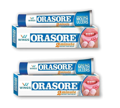 (Pack of 2) Orasore Mouth Ulcer Relief Gel (12gm Each) - by pharmacylife