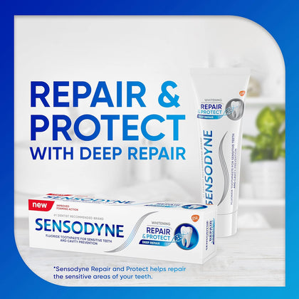 Sensodyne Repair and Protect Whitening Toothpaste, Toothpaste for Sensitive Teeth and Cavity Prevention 100 gram (Pack of 2)