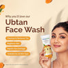 Mamaearth Ubtan De Tan Face Wash | Helps Reduce Tanning & Sun Damage | Gently Cleanses Dirt & Excess Oil | Enriched with Turmeric & Saffron | 3.38 Fl Oz (100ml)