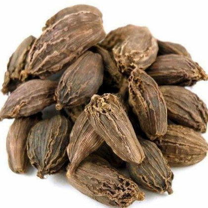 Organic Black Whole Cardamom (Amomum Subulatum) Big Cardamom Badi Elaichi - Sabut Elaichi - Moti Elaichi, Organic Flavor Aromatic Herbs Spices -100 gram