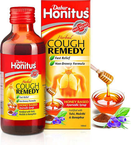 Dabur Honitus Herbal Cough Remedy Ayurvedic Syrup- 100ml PACK OF 1